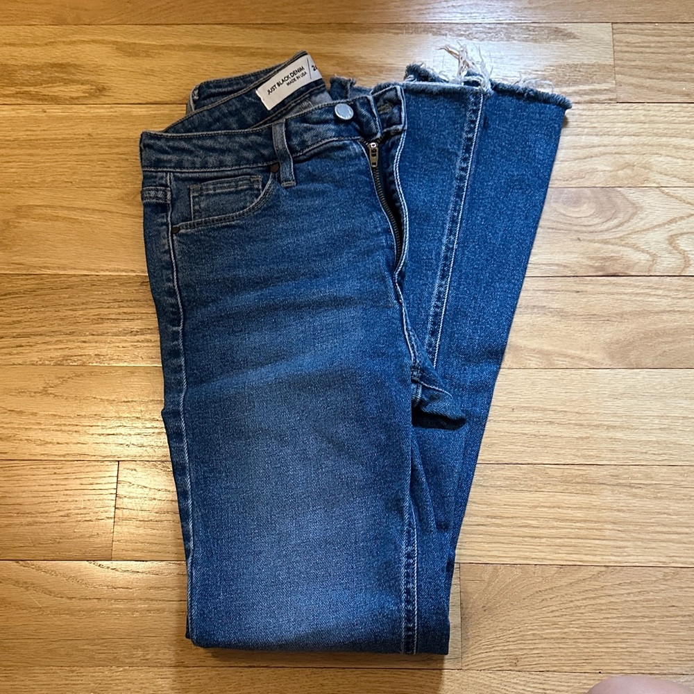 Just black denim Women's Blue Jeans with slit